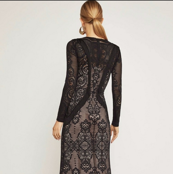 BCBGMAXAZRIA BLACK AND PINK BLUSH GOWN - Picture 2 of 9